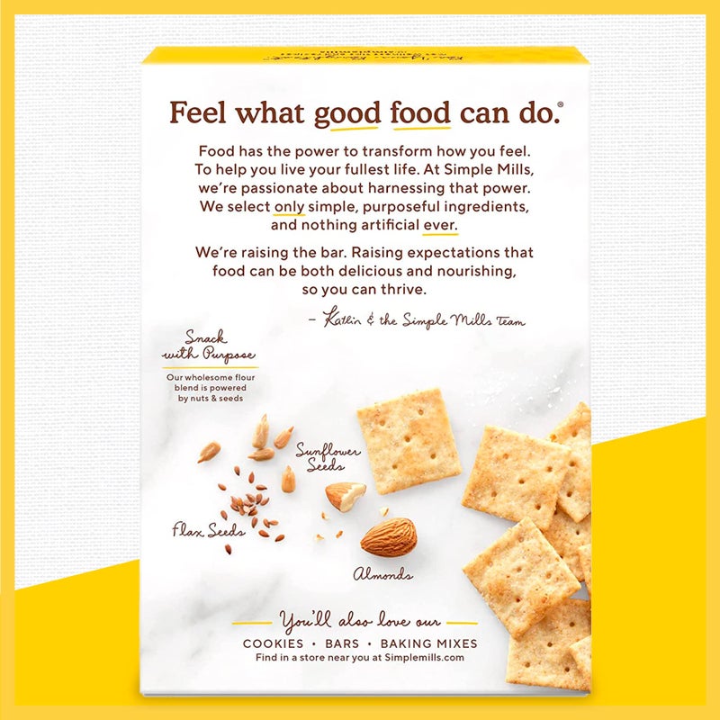 Simple Mills Almond Flour Crackers, Fine Ground Sea Salt - Gluten Free, Vegan, Healthy Snacks, 4.25 Ounce (Pack of 4) - Image 5